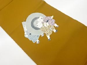 塩瀬番傘に童子模様名古屋帯（松葉仕立て）